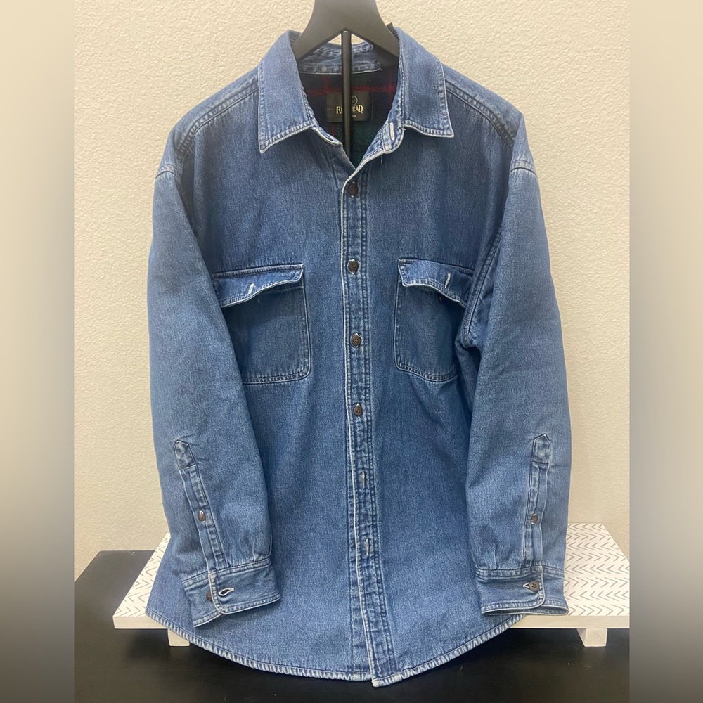Redhead Mens L Denim Fleeced Linen Jacket